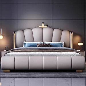 Meubles de chambre à coucher italiens, lit <span class=keywords><strong>king</strong></span>-<span class=keywords><strong>size</strong></span> en cuir design, lit de luxe, lit en cuir de haute qualité, lit moelleux avec cadre en bois - Product Image 3