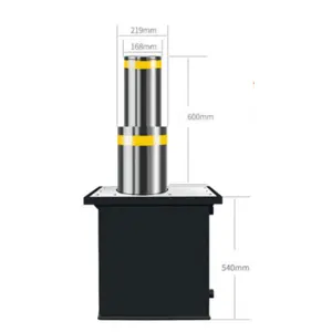 보안 도로 차단기 자동 개폐식 유압 상승 파이프 볼라드 포스트 카 배수 없음