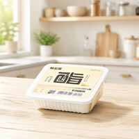 Boîte à tofu jetable pour l'exportation, en PP laminé blanc laiteux, carrée, 1 mm, pour emballage alimentaire, commande personnalisée, Dongguan