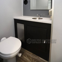 Remorque de toilette mobile urbaine de luxe à 2 stalles Salle de douche Conteneur Maison Toilettes Chariot avec fête à la maison