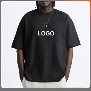 Se gli uomini di design nero 100% maglietta di cotone oversize con taglio corto bianco produttore di magliette con spalle a goccia dei pesi massimi - Product Image 1