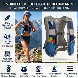 Gilet da Corsa Leggero Personalizzato con Striscia Riflettente a 360° per Uomo e Donna, Ideale per Trail Running e Fastpacking - Product Image 2