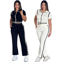 Ensemble décontracté J5251 transfrontalier Europe-Amérique, mode automne, broderie patchwork côtelée contrastante