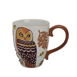 Mug Handmade Handmade Owl Pattern Ceramic Glazed Mug
