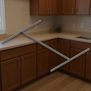 Marco en forma de T cromado 80x140 para gabinetes de sala de estar - Product Image 2