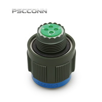 Connecteur circulaire industriel PSCCONN série D38999 à 4 broches, finition olive drab cadmium, blindage EMI, prise à verrouillage rapide