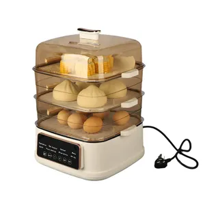 Steamer For Food Cooking With High Silicon Glass Lid Digital Vegetable Steamer Electric Stackable Baskets & Removable Base