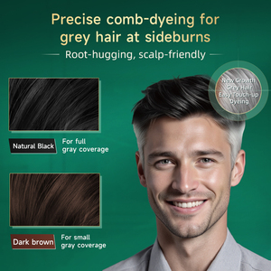 Crema Colorante per Capelli Neri Istantanea Organica per Uomo, Formula Naturale a Base di Erbe, Permanente per Colorazione Rapida e Nutriente - Product Image 5