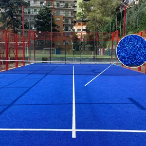 Topkwaliteit Blauw Wit Lijn Paddle Tennisbanen Kunstgras Pu Backing Anti-uv 10M * 20M Outdoor Padelbaan Tapijt Gras