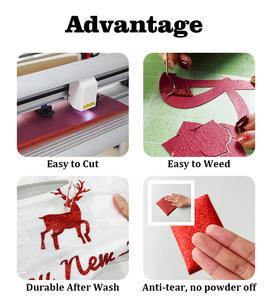 Paillettes en vinyle résistantes à la lessive, rouleau en vinyle transfert thermique pour t-shirts, haute qualité - Product Image 3