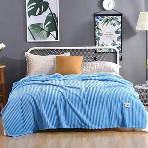 Super Soft Stripe Design Pure Color Home Luxury Throw Blankets Blanket Quality Blanket for Winter - Product Image 3