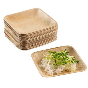 Custom Package Palm Leaf Dinner Plates Compostable Palm Leaf Plates Disposable Party Plates