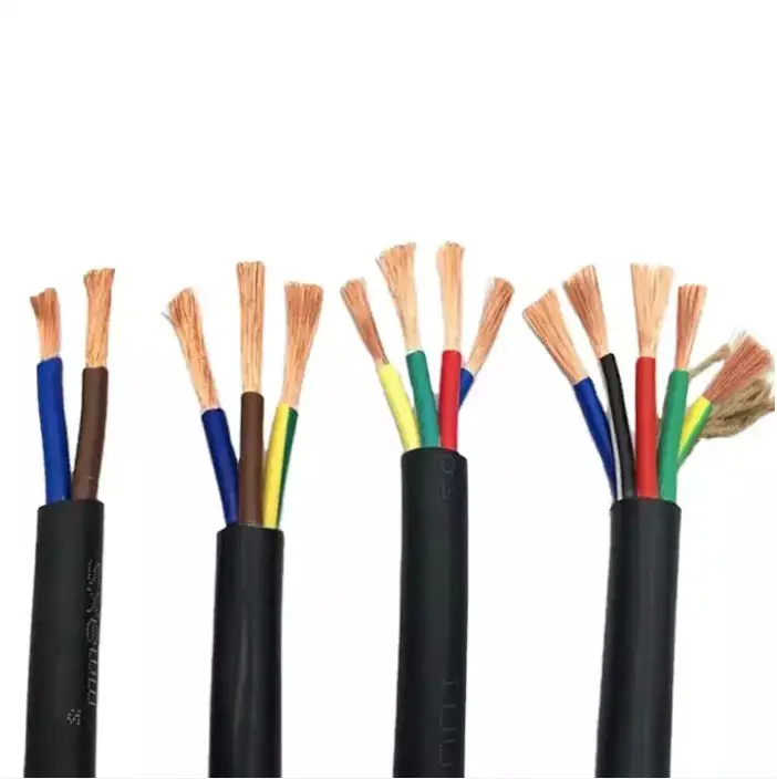 4MM2 RVV 2/3/4/5 Cores Pins Copper wires RVV Wire Cable plastic electrical wire gutter 4 core copper cable