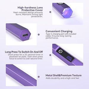 Handheld LED UV Light for Gel Nails Mini Nail <b>Lamp</b> Portable Cordless Rechargeable Type-C Nail Dryer - Product Image 2