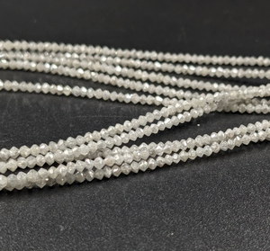 Cuentas de Diamante Blanco Natural – Cuentas de Piedras Preciosas Facetadas en Forma de Rondelle de 1.8-2.2 mm, Hilo de 15 Pulgadas para Fabricación de Joyas, Pulseras DIY - Product Image 2