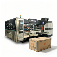 Machine d'impression, de rainurage et de découpe automatique haute vitesse 4 couleurs pour cartons