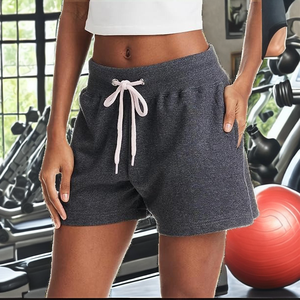 Shorts Deportivos Personalizados al por Mayor con Logotipo para Mujer, Cintura Alta, Secado Rápido, Transpirables, de Algodón y Felpa, Elásticos, Casuales, para Gimnasio - Product Image 2