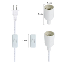 Fil de lampe standard américain 18AWG 2C avec interrupteur pour luminaires suspendus