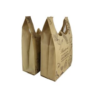 Sac non tissé imperméable de dernière génération avec découpe en U, en tissu non tissé laminé doré, sac portable pour vêtements et t-shirts - Product Image 2