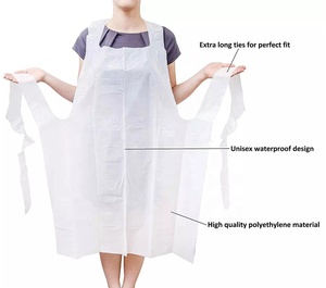 Delantales Desechables Largos de Polietileno de Grado Alimenticio para Uso Múltiple en Cocina, Limpieza de Alimentos, Peluquería y Hospital - Product Image 1