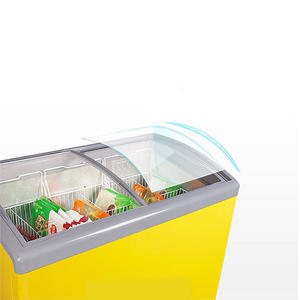 Congelador profundo curvado comercial para almacenamiento de helados, refrigerador pequeño con puerta de vidrio - Product Image 5