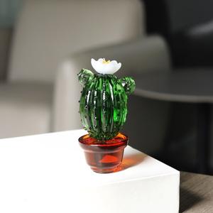 Mini Cactus Artistique en Cristal Soufflé Fait Main, Figurines Polies Écologiques, Objets de Collection, Décoration de Table et d'Intérieur, Plantes Artificielles - Product Image 3