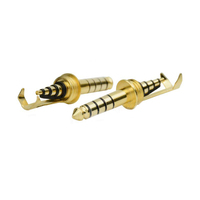 Haute qualité plaqué or 2.5MM 3.5MM 4.4MM 6.35MM métal mâle Fe 4.4MM 5 pôles adaptateur stéréo équilibré en Fiber de carbone prise 4.4MM