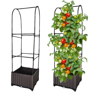 Garden Bed <strong>Planter</strong> <strong>Box</strong> with <strong>Trellis</strong>, Tomato <strong>Planters</strong> for Climbing Plants Vegetable Vine Flowers Outdoor Patio Tomato Cage - Product Image 1