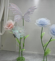 Fleurs géantes autoportantes pour vitrine, décoration de magasin, fleurs géantes artificielles en papier pour décoration de mariage