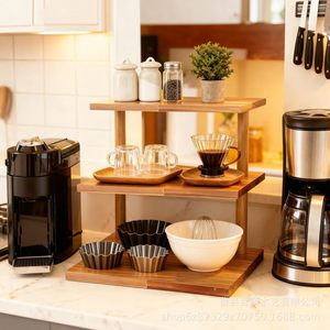 Wooden Multi Tier Storage <b>Rack</b> 3 Layers <b>Kitchen</b> Organizer For Food And Cookware Display Home Use - Product Image 3