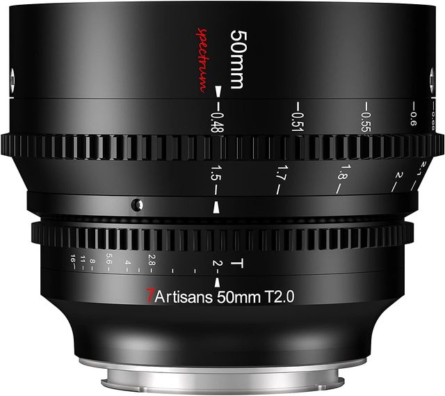 7artisans 50mm T2.0 Large Aperture Full Frame Cine Lens L-Mount, Manual Focus Low Distortion Cinema Lens Mirrorless Cameras
