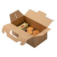 Boîtes cadeaux rectangulaires personnalisées avec logo, petites boîtes à bonbons brunes, boîtes à lunch naturelles, boîtes à friandises en papier kraft avec poignée