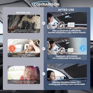 Pare-soleil de pare-brise pliable 240T argenté double épaisseur, protection UV 99%, sur mesure pour <span class=keywords><strong>BMW</strong></span> X1 (modèle OLIVER) 2016-2022 - Product Image 3