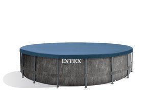 NUEVO <span class=keywords><strong>Intex</strong></span> 26742 15ft X 48in Greywood Marco de acero al aire libre sobre el suelo Juego de piscina con cubierta Bomba de escalera - Product Image 3