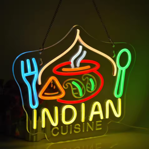 Alimentaire Fluorescent Lumières Suspendus Mur Art Décoration Bus Stations USB Lumineux Dimmable <span class=keywords><strong>Cuisine</strong></span> Indienne Signe Bluetooth Contrôlé - Product Image 1