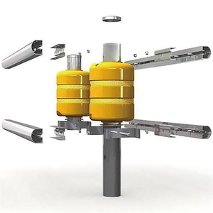 Barrière de sécurité anti-collision à roulettes H1W2 haute sécurité, barrière à roulettes remplissable d'eau en PVC, barrière à roulettes en EVA pour autoroute - Product Image 1