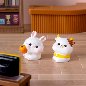 Figuritas <span class=keywords><strong>Miniatura</strong></span> de Animales de Dibujos Animados Oso Cerdo Tigre Conejo Pato Vaca Gato Perro para Micropaisajes Decoración de Escritorio o Coche - Product Image 4