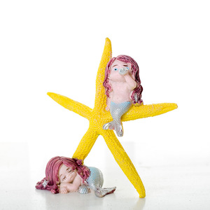 เรซิ่นรูปปลาดาวนางเงือกตกแต่งบ้านสวยงามเหมาะสำหรับตกแต่งตู้ปลา - Product Image 3
