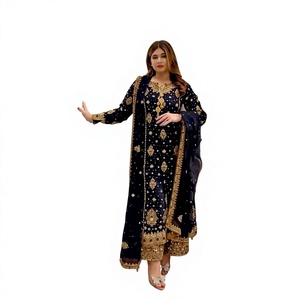 Presentamos el Nuevo Estilo de Kurti Elegante de 3 Piezas con Plazzo y Dupatta en Georgette Sintética de Secado Rápido, Ideal para Fiestas, con Hermosos Detalles - Product Image 1