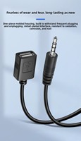 Câble adaptateur audio USB pour voiture BJC, gaine en PVC, connecteur mâle 3,5 mm vers USB femelle, pour connecter une clé USB à l'entrée AUX d'un amplificateur de voiture
