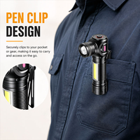 Logo personnalisé 90 °   Lampe torche LED rotative avec lampe latérale COB, rechargeable, en alliage d'aluminium, torche de travail de poche, OEM ODM, fourniture d'usine