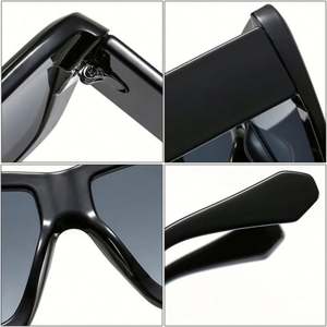 Gafas de Sol Cuadradas Extra Grandes con Logotipo Personalizado, Moda Retro 2022, Montura Grande, Protección UV400, Color en Contraste, para Mujer - Product Image 6