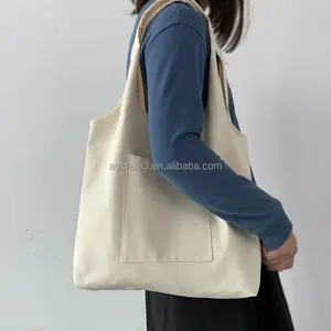 Tote bag in bianco e nero tote bag in tela nera con cerniera borsa tote nera in tela