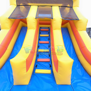 Outdoor kids dual lane bouncy <b>house</b> toboggan gonflable jumping castle bouncer commercial <b>inflatable</b> dry slide - Product Image 4