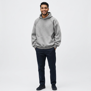 220 GSM haute qualité sweat à capuche personnalisé pull sweat blanc hommes polaire couleur unie surdimensionné à capuche poche sweat à capuche sweat à capuche - Product Image 1