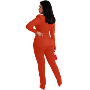 Set di Blazer personalizzato per <span class=keywords><strong>donna</strong></span> pantaloni Slim a vita alta abbigliamento <span class=keywords><strong>Casual</strong></span> da ufficio da <span class=keywords><strong>donna</strong></span> Set di due pezzi Set di Outfit - Product Image 5