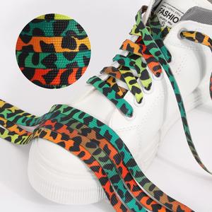 Cordones Planos de 1 cm con Estampado de Leopardo y Camuflaje, Material de Poliéster para Zapatos AF1 y AJ1 - Product Image 2