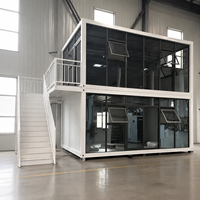 Maison conteneur à double vitrage et mur-rideau en verre respirant, 20ft 40ft, Maison préfabriquée modulaire moderne, Bureau, Hôtel, Villa, Marque Zzt 1