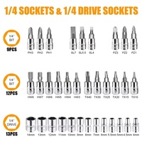 Juego de Llaves de Trinquete de 46 Piezas con Enchufe de 1/4 de Pulgada, Juego de Llaves de Tubo Métricas, Barra de Extensión, Herramientas Manuales, Estuche, Juego de Herramientas para Reparación de Automóviles