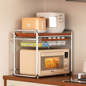 Estante de cocina multifuncional de doble capa, soporte de Metal para horno de estilo chino antiguo, estante para microondas, estante para ollas, almacenamiento para olla arrocera - Product Image 4